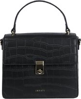 Inyati Elody Top Handle Bag black croco matt