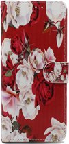 iPhone 12 Mini Hoesje met Print - Portemonnee Book Case - Kaarthouder & Magneetlipje - Roses