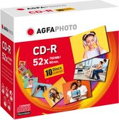 1x10 Agfaphoto Cd-r 80 / 700mb 52x Speed, Slimcase