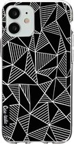 Casetastic Apple iPhone 12 Mini Hoesje - Softcover Hoesje met Design - Abstraction Lines Black Print