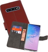 Booktype Telefoonhoesjes - Bookcase Hoesje - Wallet Case -  Geschikt voor Samsung Galaxy S10 - Bruin
