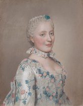 Jean-Etienne Liotard, Maria Josepha van Saksen, Dauphine van Frankrijk, 1749 op aluminium, 80 X 120 CM