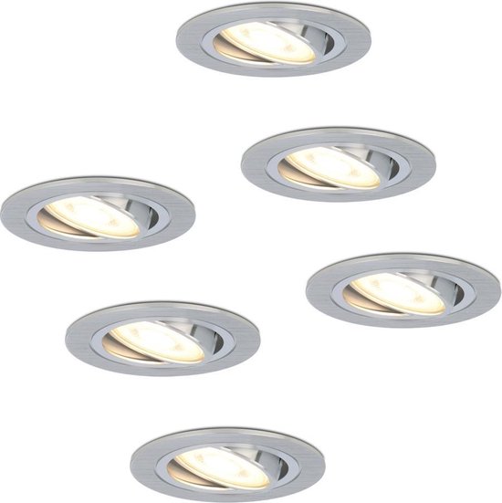Philips Chandler - Inbouwspots - LED - Ø91mm - Aluminium - Set 6 spots