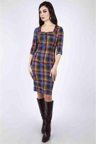 Voodoo Vixen Kokerjurk -M- Camilla Plaid Multicolours