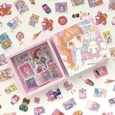 Washi stickers | bullet journal & planner stickers | doosje met 200 stickers | Cute Anime.
