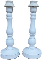 Lampvoet - wit - 2 stuks - 29 cm - hout - landelijk | bol.com