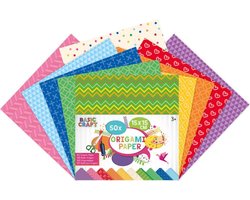 foto van Origami papier | 15 x 15 CM | 50 vellen | 5 verschillende designs | vouwblaadjes | met printjes op papier | knutselpapier voor kinderen