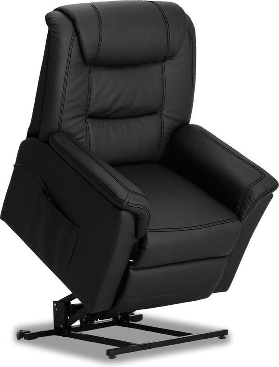 Elektrisch relax Stoel met lift Comfort PU Zwart