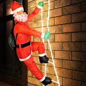 - Kerstman op ladder met led verlichting - 240 x 39 x 39 CM - 120 Warm wit Leds  - Kerstverlichting  - Kerstverlichting binnen - K