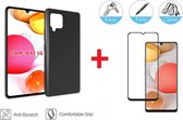 2-In-1 Screenprotector Hoesje Bescherming Protector Set Geschikt Voor Samsung Galaxy A42 (5G) - Full Cover 3D Tempered Glass Screen Protector Siliconen Back Bescherm Hoes Cover Cas