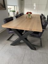 Eettafel Stretto | 200cm x 100cm Massief eiken met stalen poten | Quattro Design