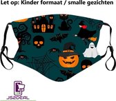 Chibaa Mask -  KINDEREN - Spooky Ghost - Mondkapje Wasbaar Herbruikbaar Mondmasker ZONDER Ventiel en 1 vervangbare PM2.5 Filter