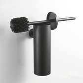WC Borstel met Houder Zwart - Toiletborstelhouder - Toiletborstel met houder Hangend