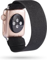 SmartphoneClip® Elastische zwart Bandje geschikt voor Apple Watch 42mm, 44mm, 45mm, en 49 mm (alle generaties)
