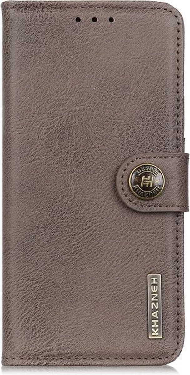 Retro grijs agenda case hoesje Nokia 3.4