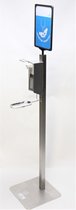 rvs hygiene zuil met vrij navulbare elleboog dispenser