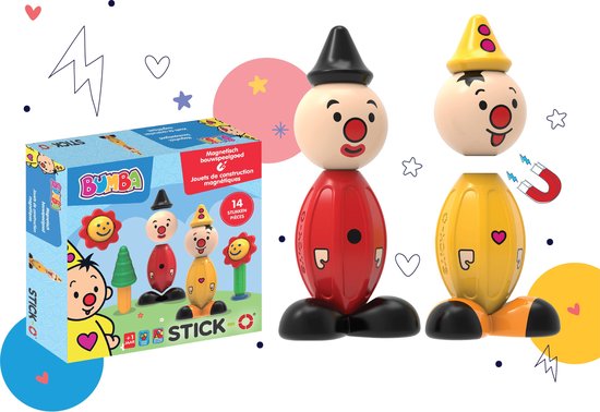 Stick-O Bumba set - magnetisch speelgoed - 5 modellen - speelgoed 1 jaar - peuter speelgoed jongens en meisjes - baby speelgoed - speelgoed jongens 2 jaar
