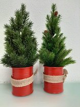 2 kunstkerstbomen