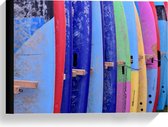 Canvas  - Verschillende Kleuren Surfborden - 40x30cm Foto op Canvas Schilderij (Wanddecoratie op Canvas)