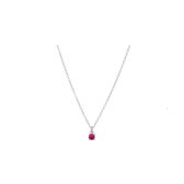 YO&NO - Ketting - Zilver - Anker - Robijn - 3,5/5,5mm - 44cm - Sieraden Vrouw  - Gerhodineerd - Zilver 925