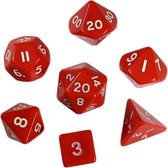 Polydice set 7 stuks - Polyhedral dobbelstenen set  | dungeons and dragons dnd dice| D&D  Pathfinder RPG |  Rood