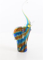Murano Stijl Olifant - Beeldje - Glas - 33,7 cm hoog