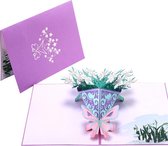 3D Bloemenkaart Boeket Gardenia Geheime liefde liefdekaart felicitatie pop-up wenskaart