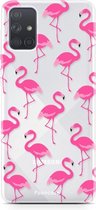 Samsung Galaxy A71 hoesje TPU Soft Case - Back Cover - Flamingo