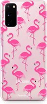 Samsung Galaxy S20 hoesje TPU Soft Case - Back Cover - Flamingo