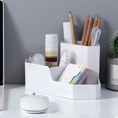 Make up Organizer -  Hoek - Wit - 3 Vakken - Kwastenhouder - Cosmetica - Cosmetica opbergdoos