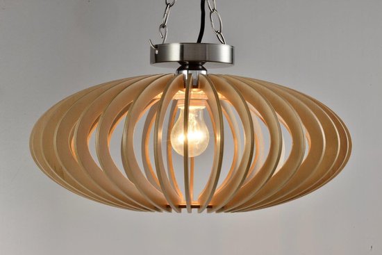 Chericoni - Curvato plafondlamp - 1 lichts - 45 cm - hout natuur | bol.com