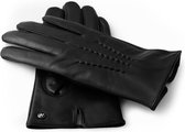 Napogloves Gevoerde handschoenen Heren Leer Touchscreen handschoenen Zwart Maat S