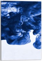Dibond - Blauwe Verfwolken - 40x60cm Foto op Aluminium (Wanddecoratie van metaal)