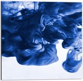 Dibond - Blauwe Verfwolken - 50x50cm Foto op Aluminium (Wanddecoratie van metaal)