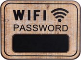 Wifi bord voor password / wachtwoord - Internet -bruin - inclusief 1 krijt - wandbord 29 x 39cm