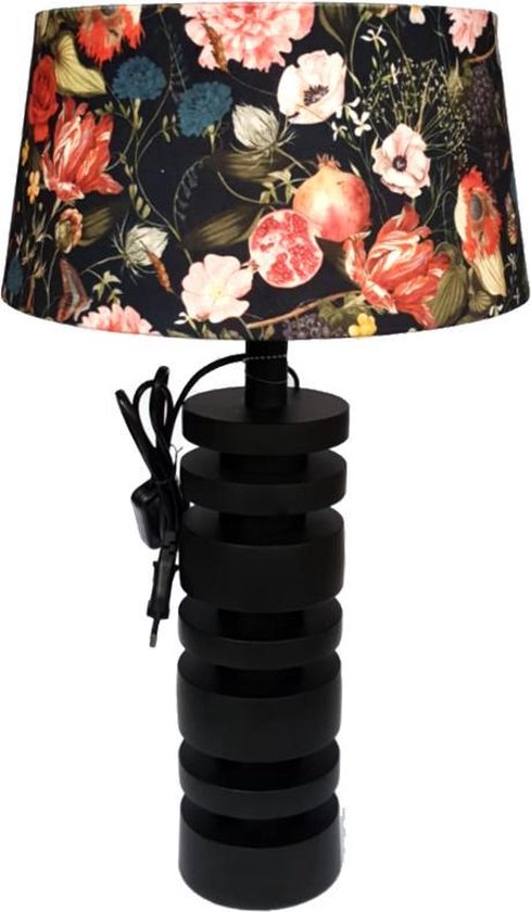 Light & Living Tafellamp Desley - 36cm - Mat Zwart - excl. kap