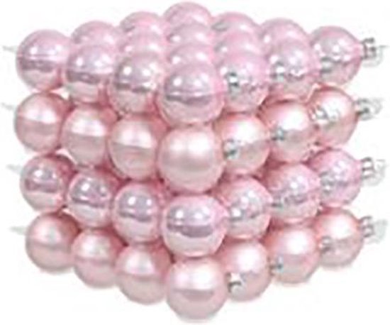 Kerstballen | Kerst | 64 stuks powder pink 40mm