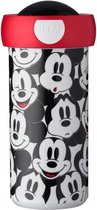 Schoolbeker - Mickey Mouse - Gevuld met een snoepmix - In cadeauverpakking met gekleurd lint