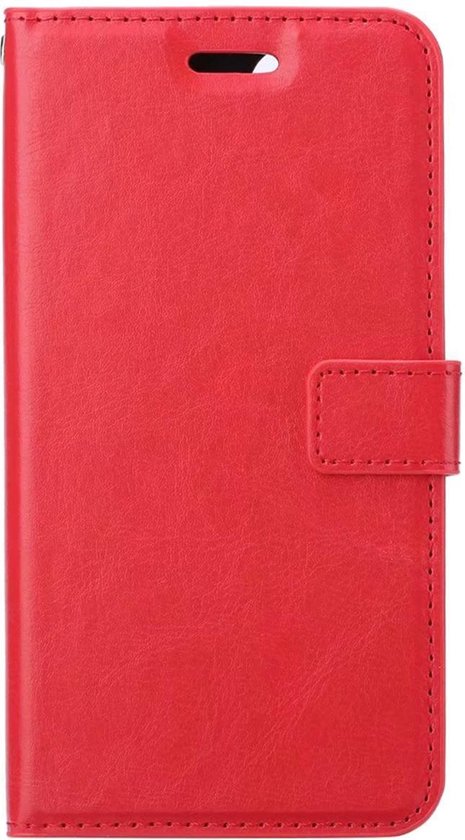 Étui iPhone 12 Pro Max Case Book Case avec protecteur d'écran encoche fermée - rouge