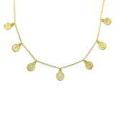 7 elizabeth coins necklace - goud