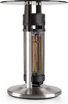 Blumfeldt Primal Heat 65 bijzettafel met heater - Terrasverwarmer infrarood - Verwarming voor buiten - 1200W - Met LED-verlichting - 65 cm hoog - Glas