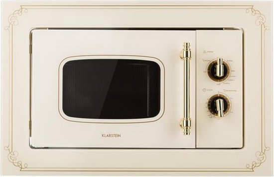 Klarstein Victoria 20 ingebouwde magnetron 20 liter - 3 Combinatiefuncties voor grill (1000W) / oven (800W) - retro design