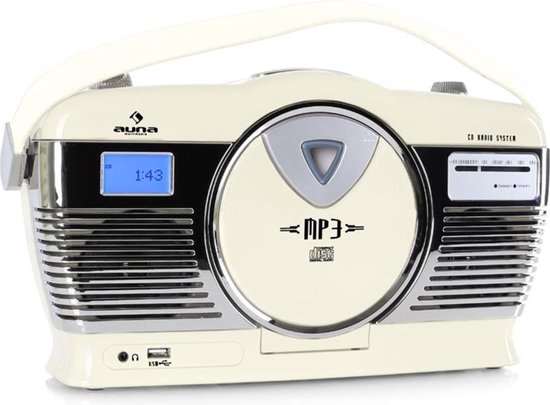 RCD320 Retro-CD-Player UKW AUX creme Creme