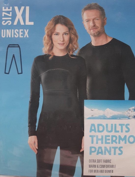 Thermo broek maat XL volwassenen unisex - extra soft en warm - thermobroek zwart voor man en vrouw