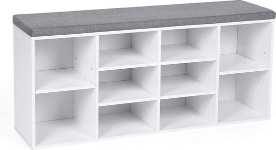 Trend24 Schoenenkast - Schoenen opbergsysteem - Opbergkast - Schoenenbank - Schoenkast - Spaanplaat - 104 x 30 x 48 cm - Wit