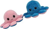 Omkeerbare Octopus knuffel, Roze en Blauwe Emotie Octopus Moody Octopus Pluche