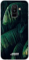 6F hoesje - geschikt voor Samsung Galaxy A6 Plus (2018) -  Transparant TPU Case - Palm Leaves Dark #ffffff