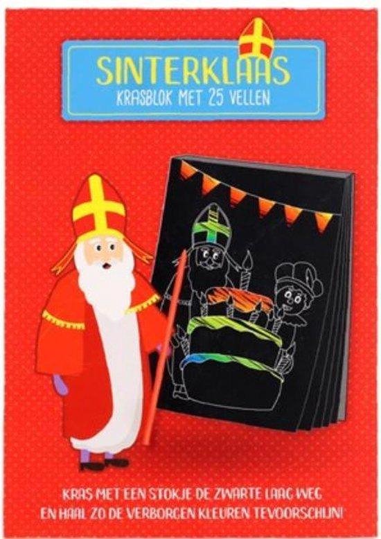 Sinterklaas  Krasblok met 25 vellen - Voor uren Plezier !