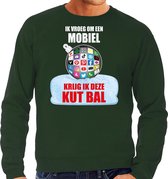 Kut Kerstbal sweater / Kersttrui Ik vroeg om een mobiel krijg ik deze kut bal groen voor heren - Kerstkleding / Christmas outfit 2XL