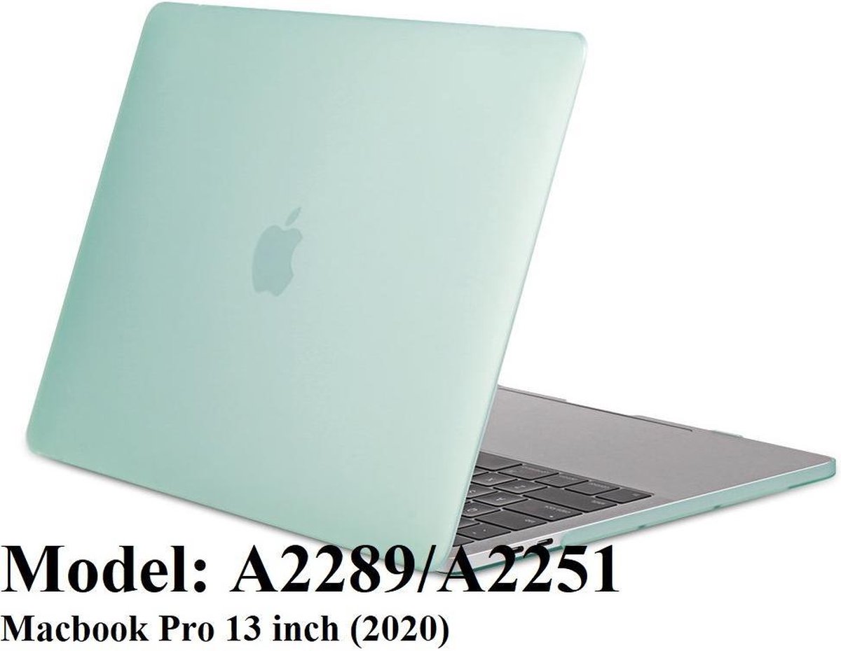 Macbook Case Hoes - Hard Cover voor Macbook Pro 13 inch 2020 /A2289 - A2251 - A2338 M1 - Laptop Cover - Matte Mint Groen - Merkloos